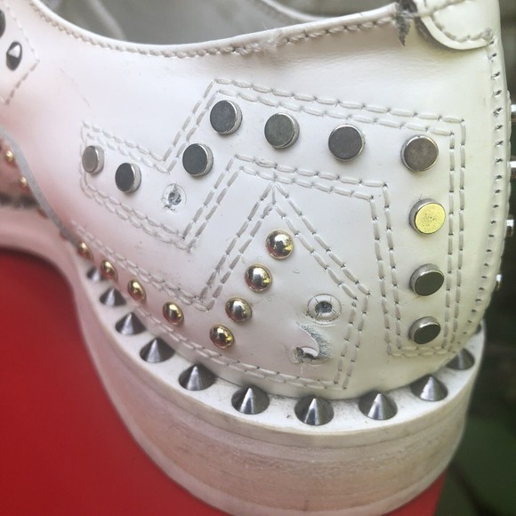 Rare Zadig & Voltaire "Youth Clous" Derby White Studded Formal Shoes Size 36 - Picture 10 of 10